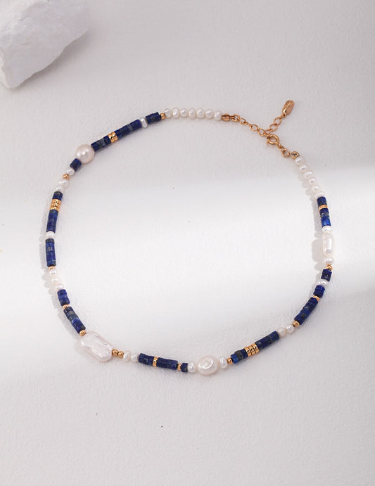 Lapis Lazuli Pearl Necklace